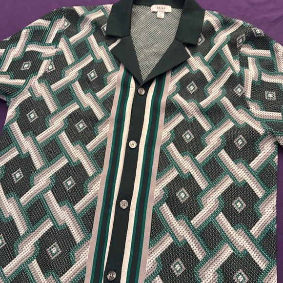 NWOT Reiss Green cuban collared  cardigan - Picture 4 of 5